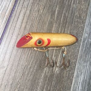 VTG MARTIN FISHING LURE WOOD NO BOX GLASS EYES VINTAGE
